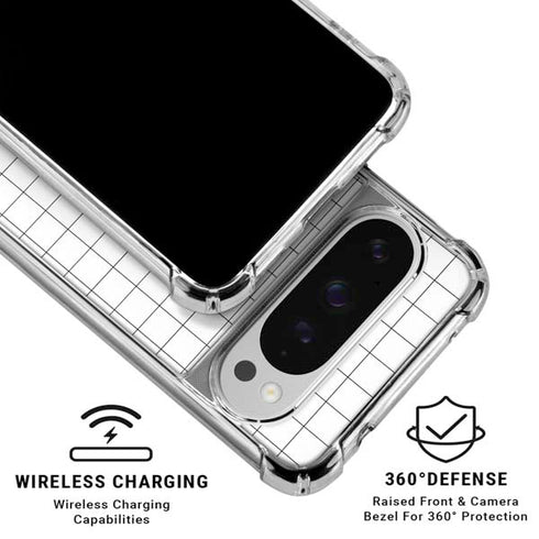 White Grid Google Pixel 10 Pro XL Clear Case